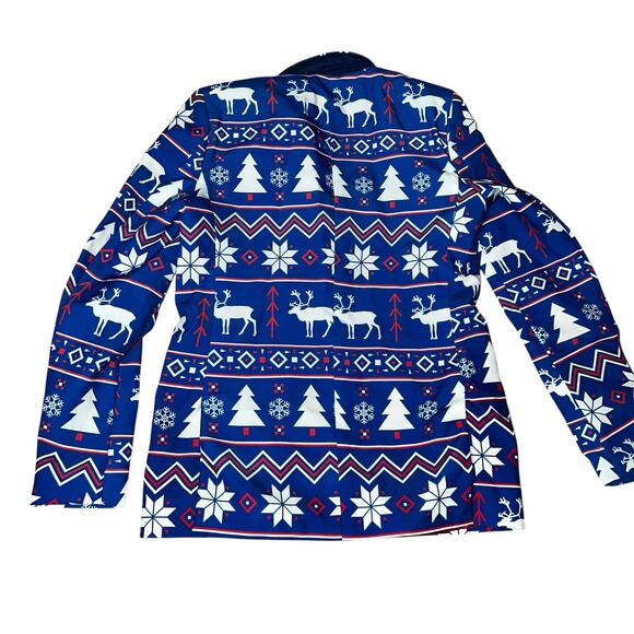 Opposuits Christmas Holiday themed blue and red boys suit blazer size 12-14 - Picture 7 of 9